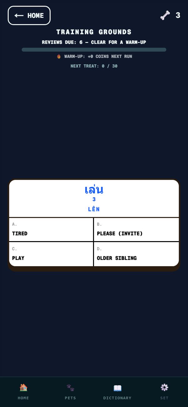 Training grounds flashcard